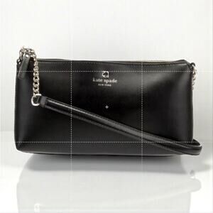 KATE SPADE NY Leather Street Chain Crossbody Bag Black Elegant Classic City Chic